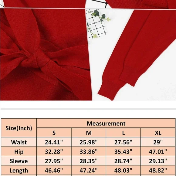 Women's V Neck Wrap Knit Dresses Batwing Sleeve Backless Slit Maxi Dress - Picture 6 of 6